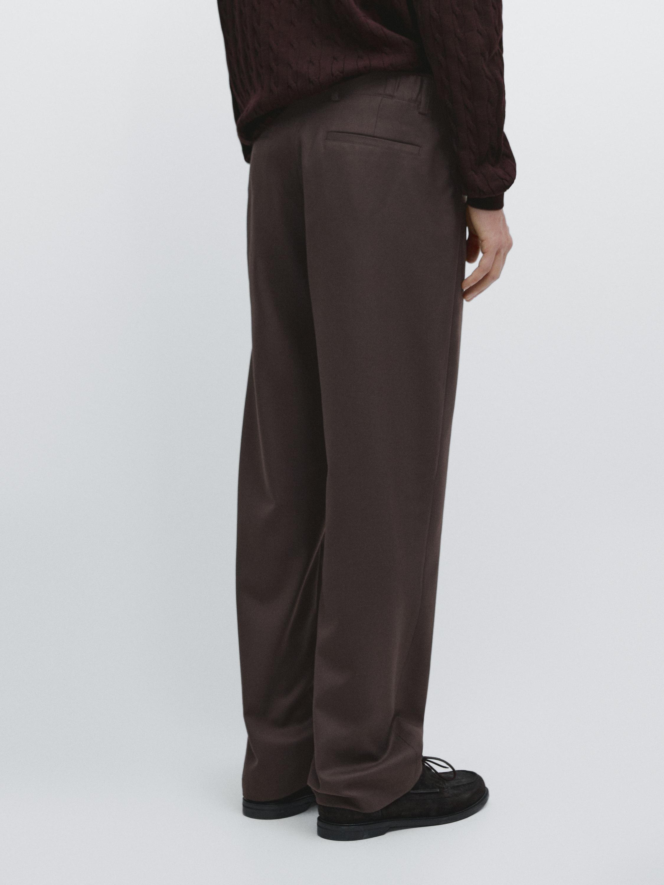 Wool blend jogger fit trousers